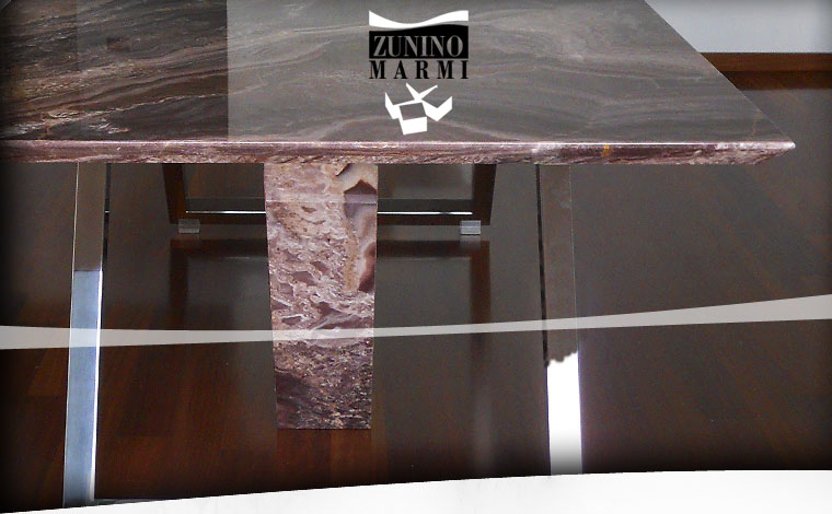 Zunino Marmi - Onyx - Lightened onyx and stainless steel table