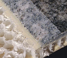Zunino Marmi - Marina Green Granite on synthetic honeycomb