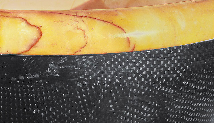 Zunino Marmi - Italy - Giallo Siena Marble and carbon fibre - Detail