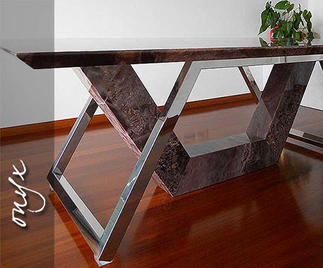 Zunino Marmi - Marble and iron table Onyx