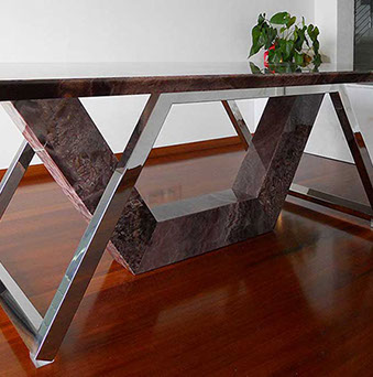 Zunino Marmi - Onyx - Lightened onyx and stainless steel table 1