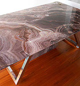 Zunino Marmi - Onyx - Lightened onyx and stainless steel table 2